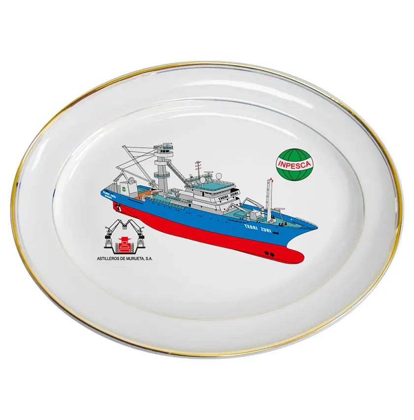 platos ceramica barco astilleros